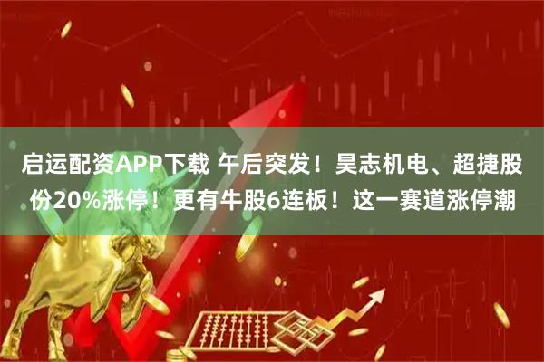 启运配资APP下载 午后突发！昊志机电、超捷股份20%涨停！更有牛股6连板！这一赛道涨停潮