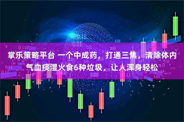 掌乐策略平台 一个中成药，打通三焦，清除体内气血痰湿火食6种垃圾，让人浑身轻松